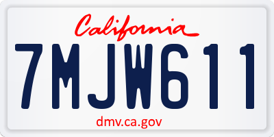 CA license plate 7MJW611