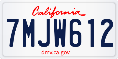 CA license plate 7MJW612