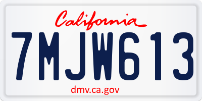 CA license plate 7MJW613