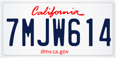 CA license plate 7MJW614