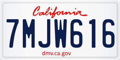 CA license plate 7MJW616