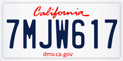 CA license plate 7MJW617