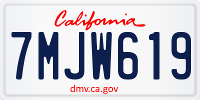 CA license plate 7MJW619