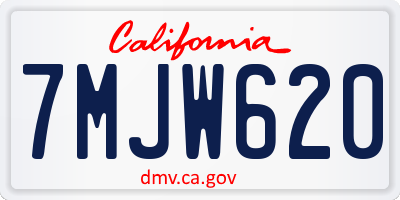 CA license plate 7MJW620