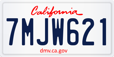 CA license plate 7MJW621
