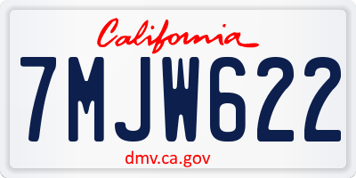 CA license plate 7MJW622