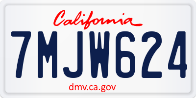 CA license plate 7MJW624