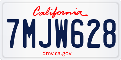 CA license plate 7MJW628