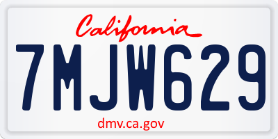 CA license plate 7MJW629