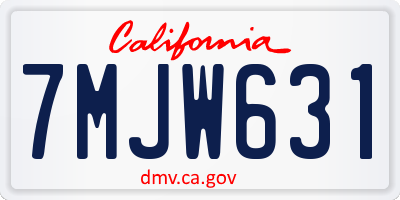 CA license plate 7MJW631
