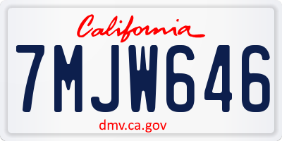 CA license plate 7MJW646