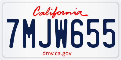 CA license plate 7MJW655