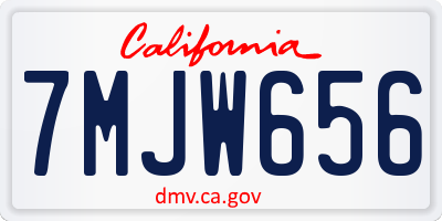 CA license plate 7MJW656