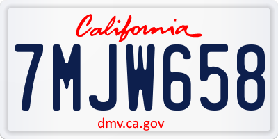 CA license plate 7MJW658