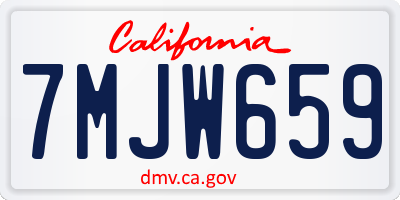CA license plate 7MJW659