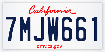 CA license plate 7MJW661