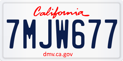 CA license plate 7MJW677