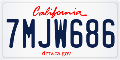 CA license plate 7MJW686