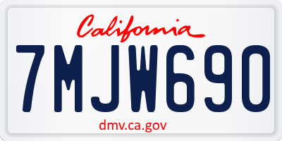 CA license plate 7MJW690