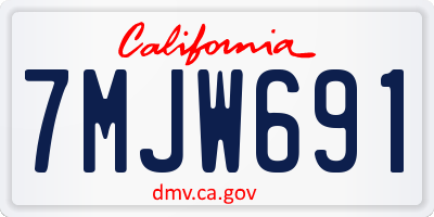 CA license plate 7MJW691