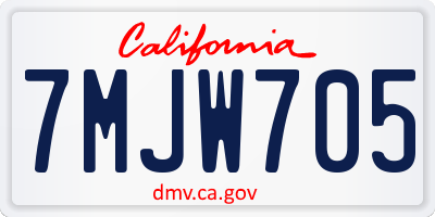 CA license plate 7MJW705