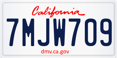 CA license plate 7MJW709