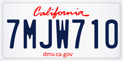 CA license plate 7MJW710