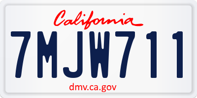 CA license plate 7MJW711