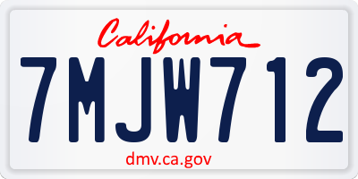 CA license plate 7MJW712