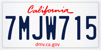 CA license plate 7MJW715