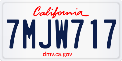 CA license plate 7MJW717