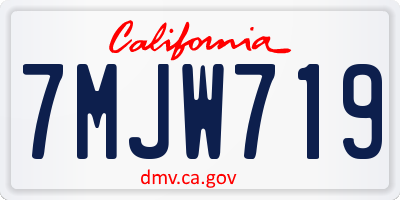 CA license plate 7MJW719