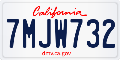 CA license plate 7MJW732