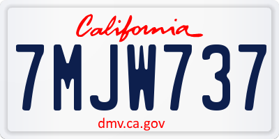 CA license plate 7MJW737