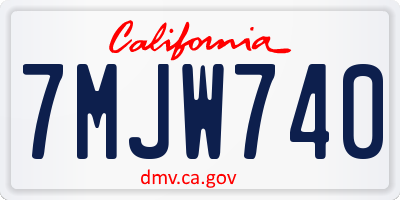 CA license plate 7MJW740