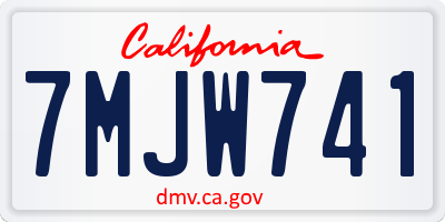 CA license plate 7MJW741