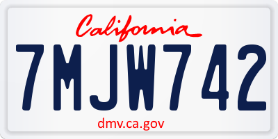 CA license plate 7MJW742