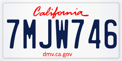 CA license plate 7MJW746