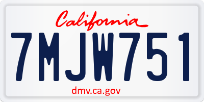 CA license plate 7MJW751
