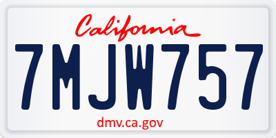 CA license plate 7MJW757