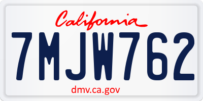 CA license plate 7MJW762