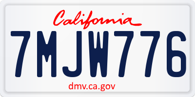CA license plate 7MJW776