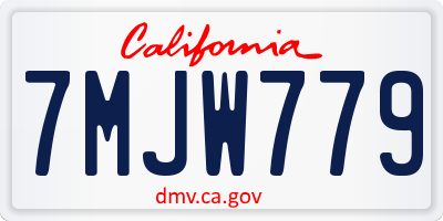 CA license plate 7MJW779
