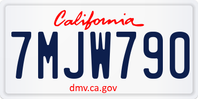 CA license plate 7MJW790