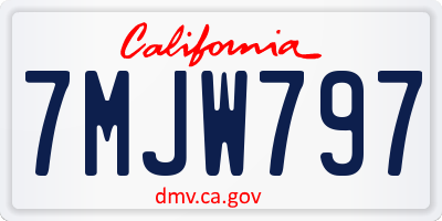 CA license plate 7MJW797