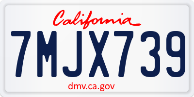 CA license plate 7MJX739