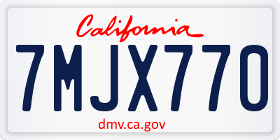 CA license plate 7MJX770