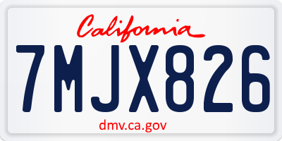 CA license plate 7MJX826