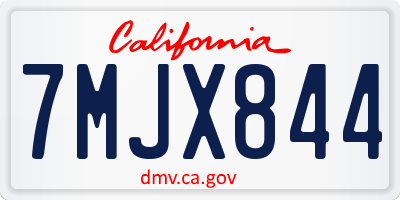CA license plate 7MJX844