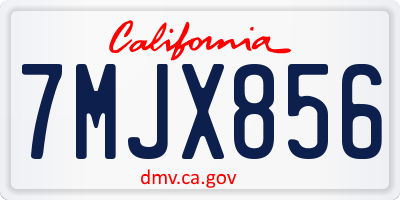 CA license plate 7MJX856